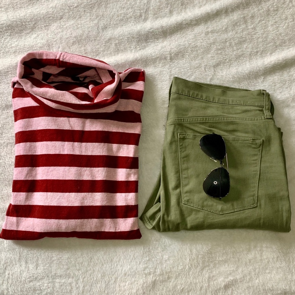 **J.crew deck stripe turtleneck T-shirt**